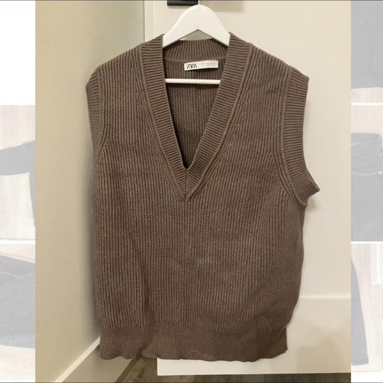 Zara sweater vest very slightly oversized fit Depop