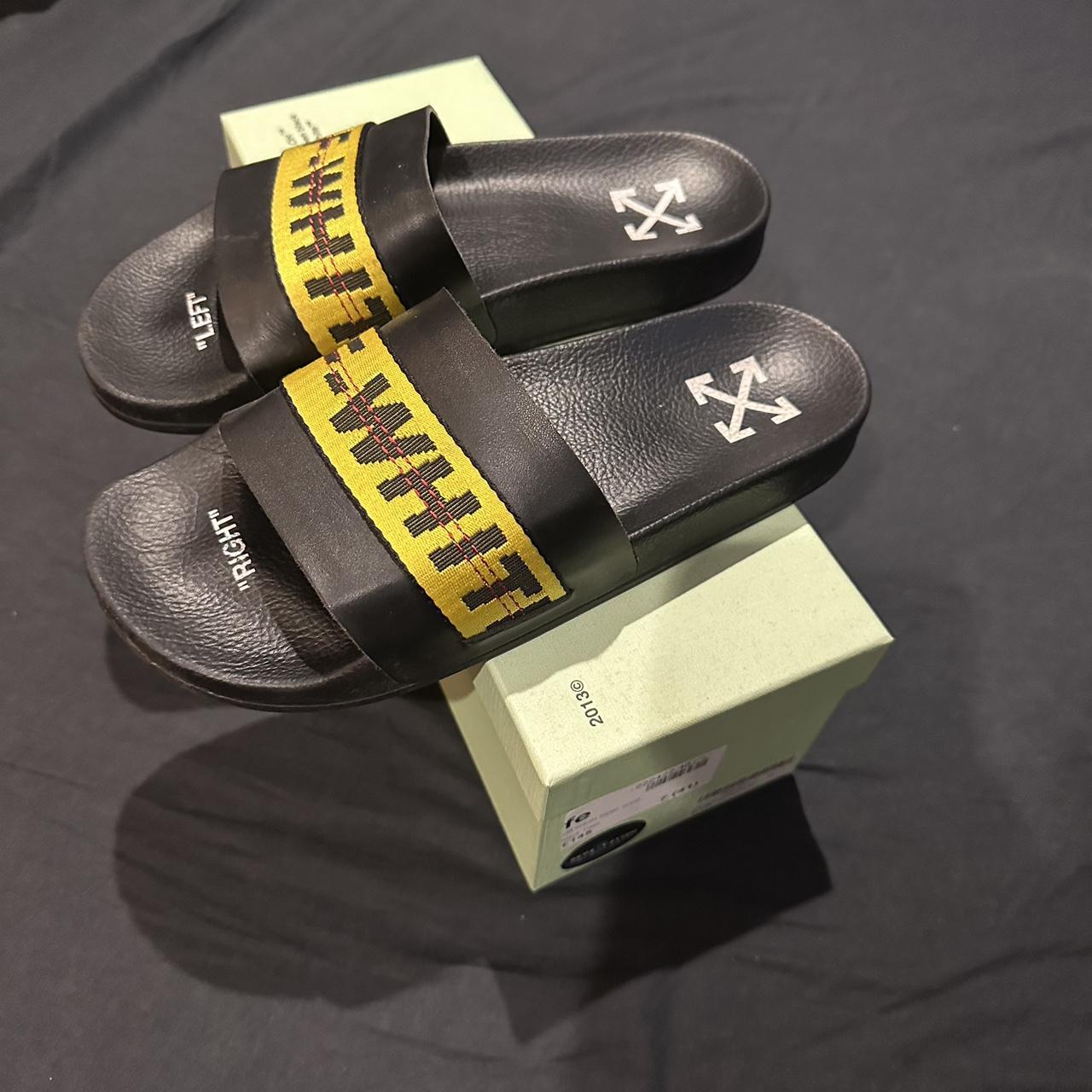 Off white sliders Size UK7 Very good condition with... - Depop