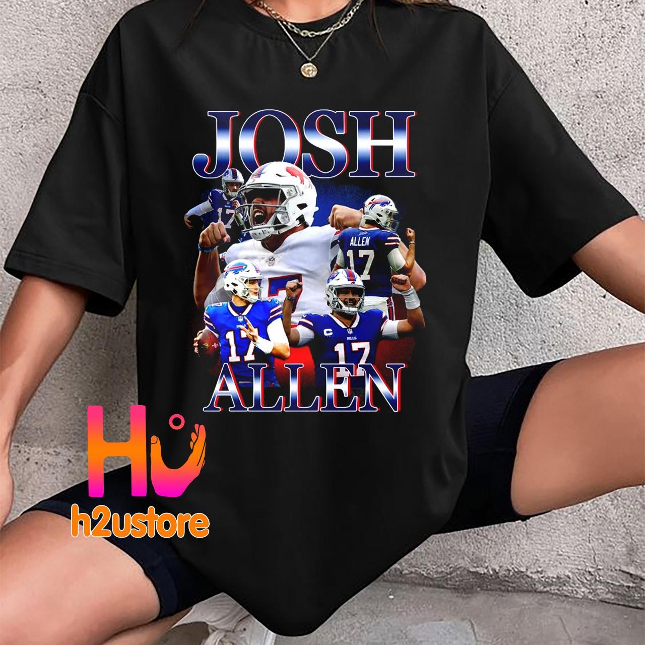 Josh Allen Shirt, Retro Football Unisex T-shirt Short Sleeve