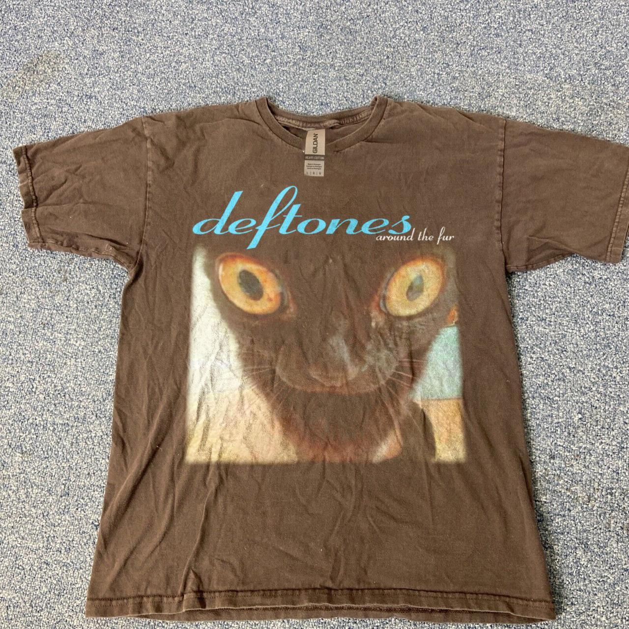 deftones t shirt dark chocolate gildan heavy - Depop