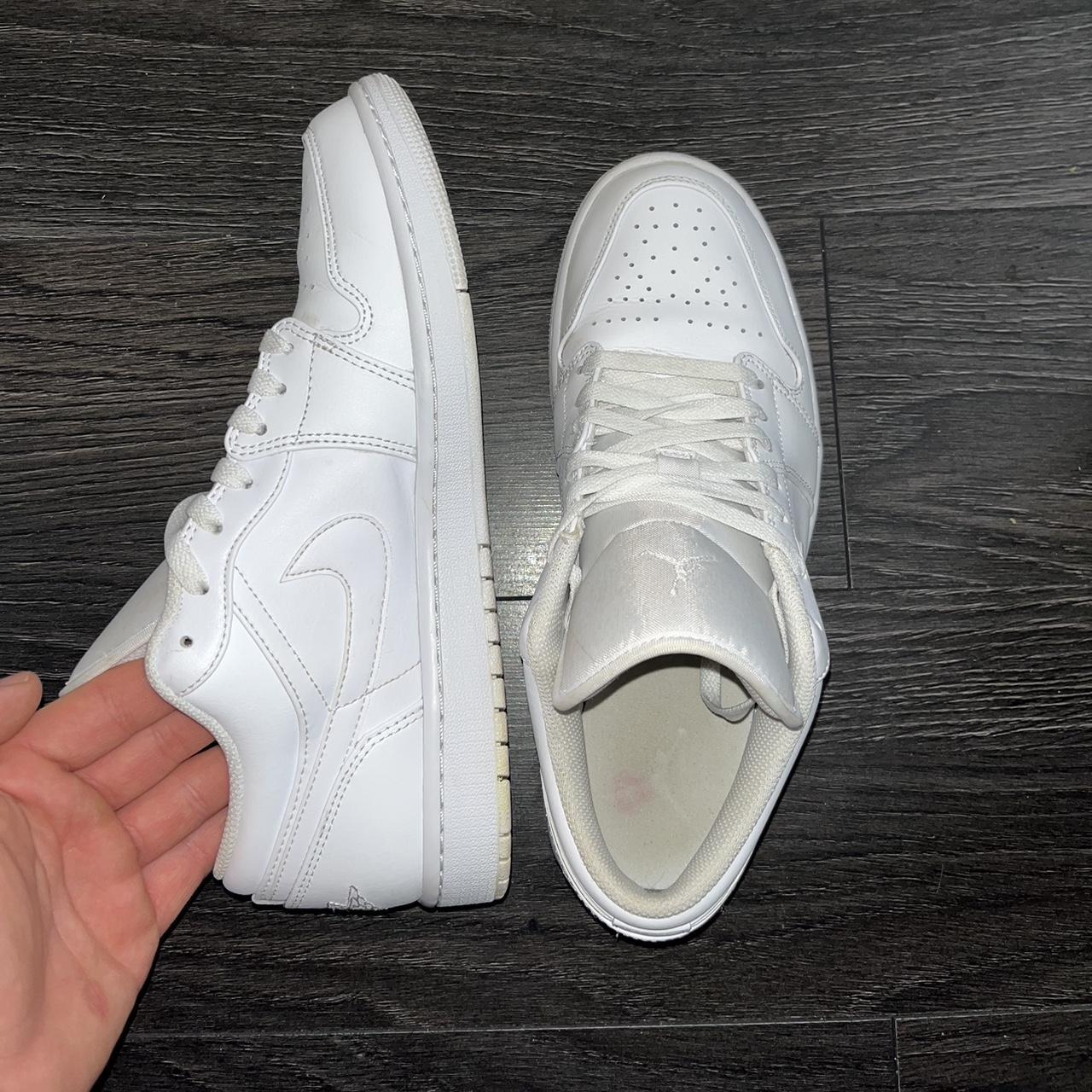 triple white jordan ones