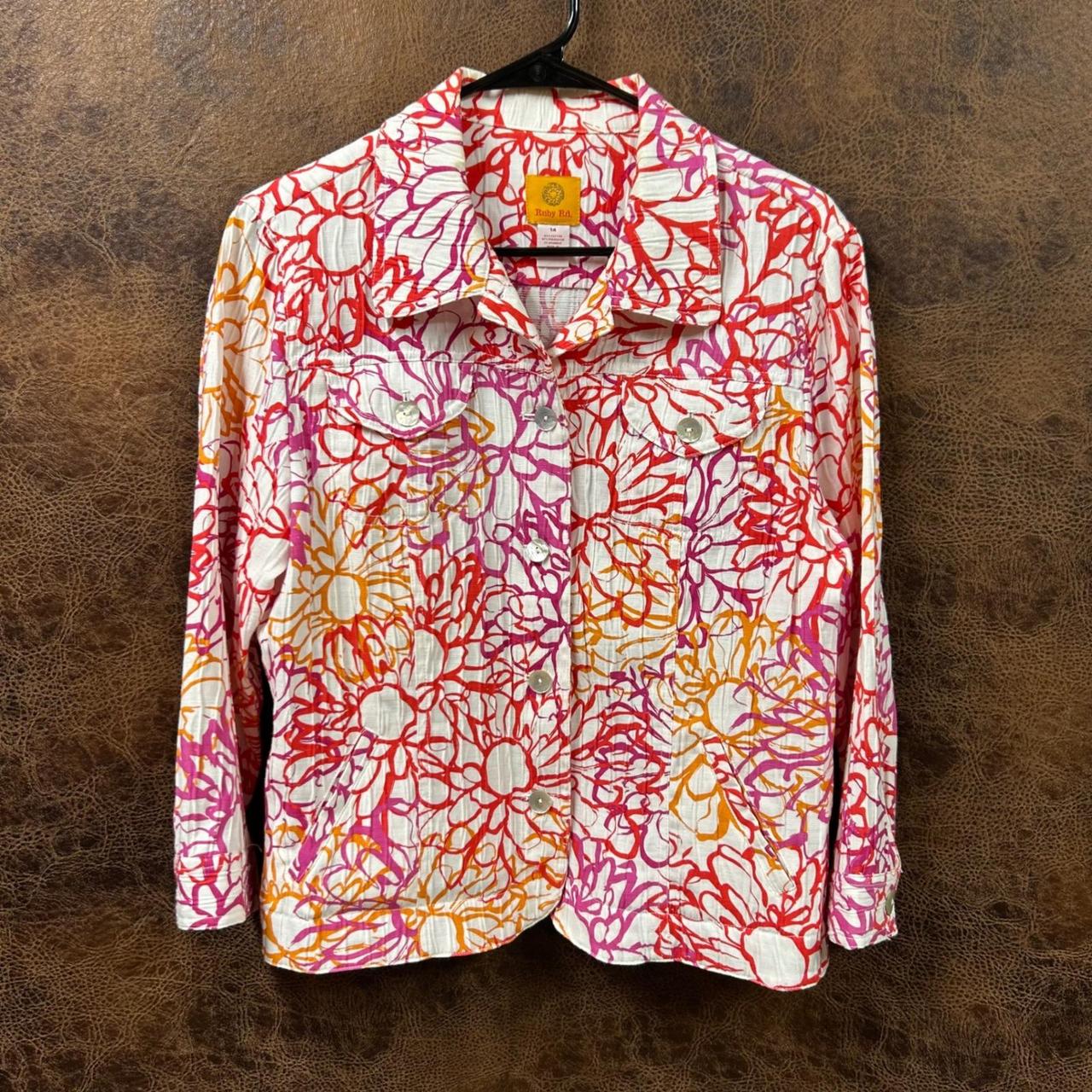 Ruby Rd. Women's Plus size Jacket - Orange/Pink -… - image 1