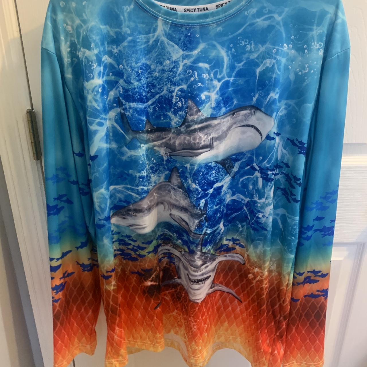 Spicy Tuna Shark Fishing Shirt Men's L/ Never worn - Depop