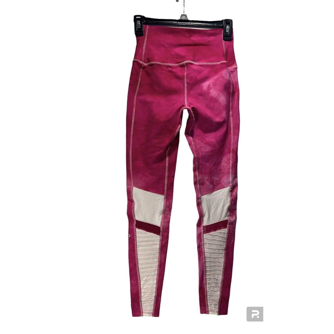 Alo Yoga high waist moto leggings tie dye pink, - Depop
