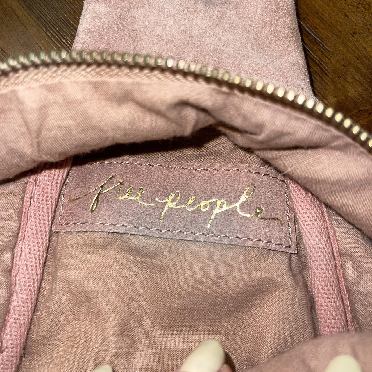 Free People pink suede crossbody bag. This bag is... - Depop