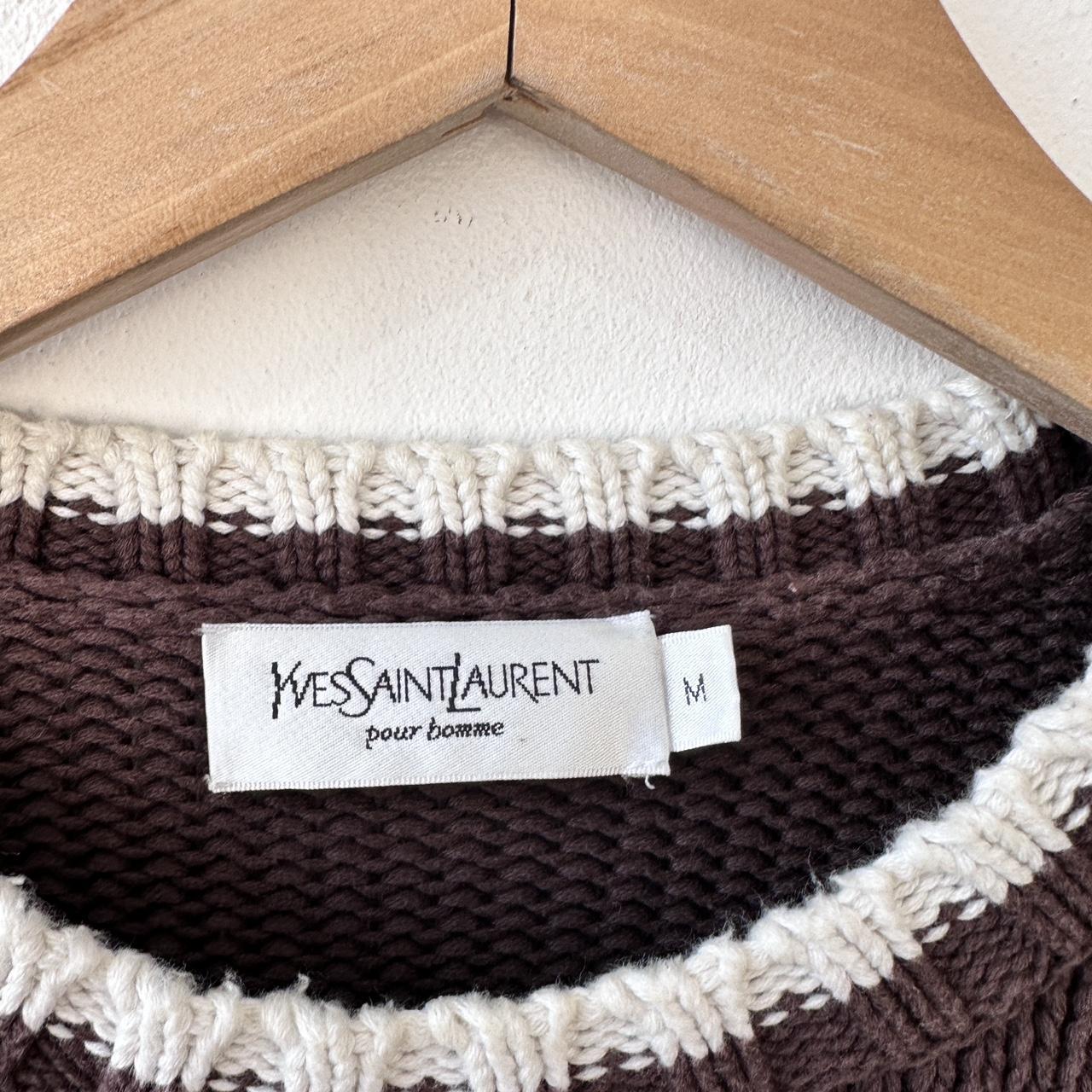 Yves Saint Laurent Men's Sweater - Brown/Burgundy… - image 4