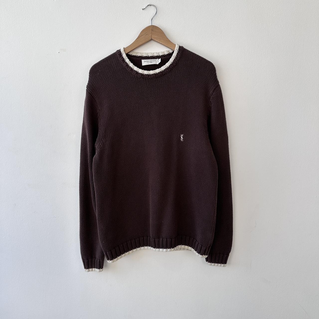 Yves Saint Laurent Men's Sweater - Brown/Burgundy… - image 1
