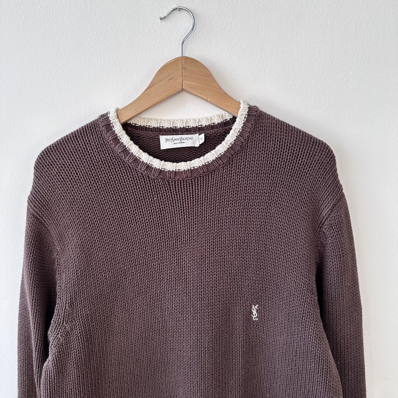 Yves Saint Laurent Men's Sweater - Brown/Burgundy… - image 3