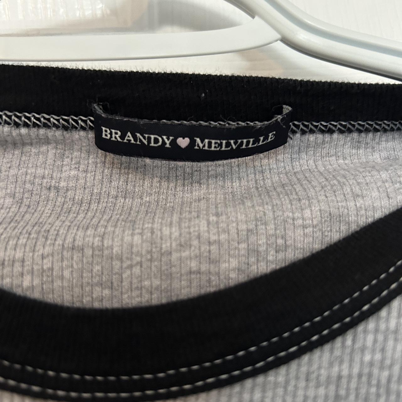 brandy melville grey and black baseball long sleeve... Depop