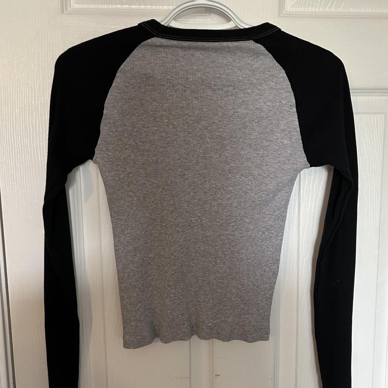 brandy melville grey and black baseball long sleeve... Depop