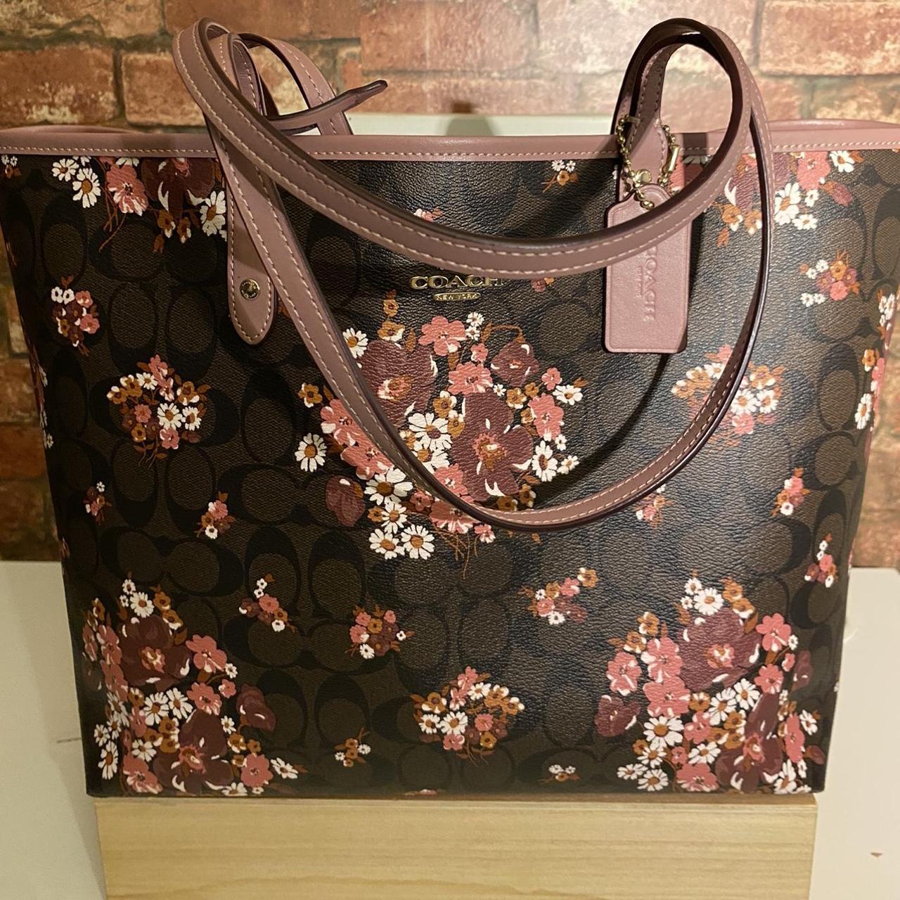 Coach reversible floral tote hot sale