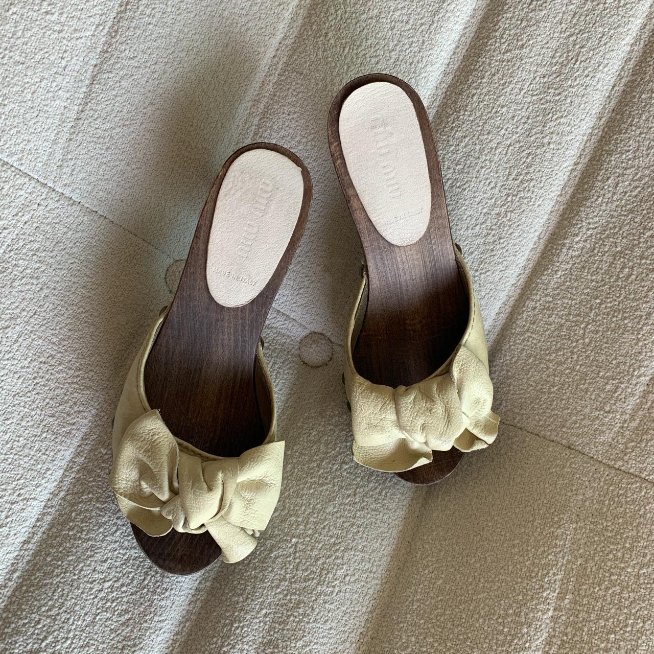靴 Vintage Miu Miu Cowhide Bow Mules Vintage Miu Miu Cowhide Bow Mules 靴