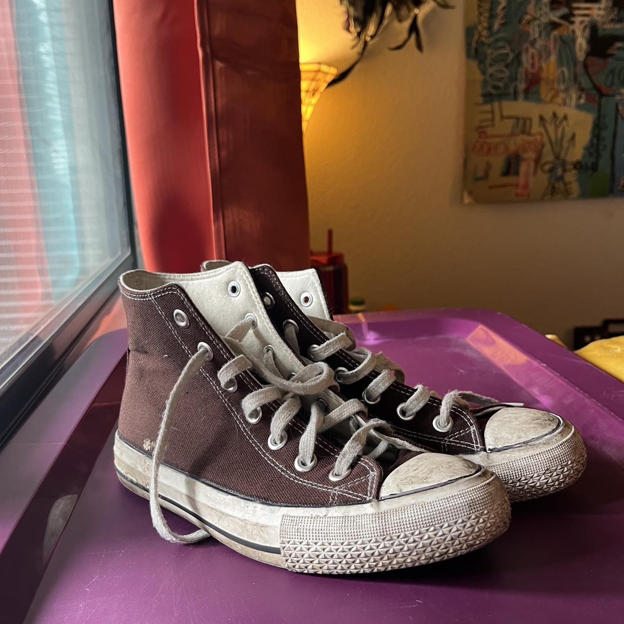 Brown Converse #converse #hightops #womenshoes - Depop