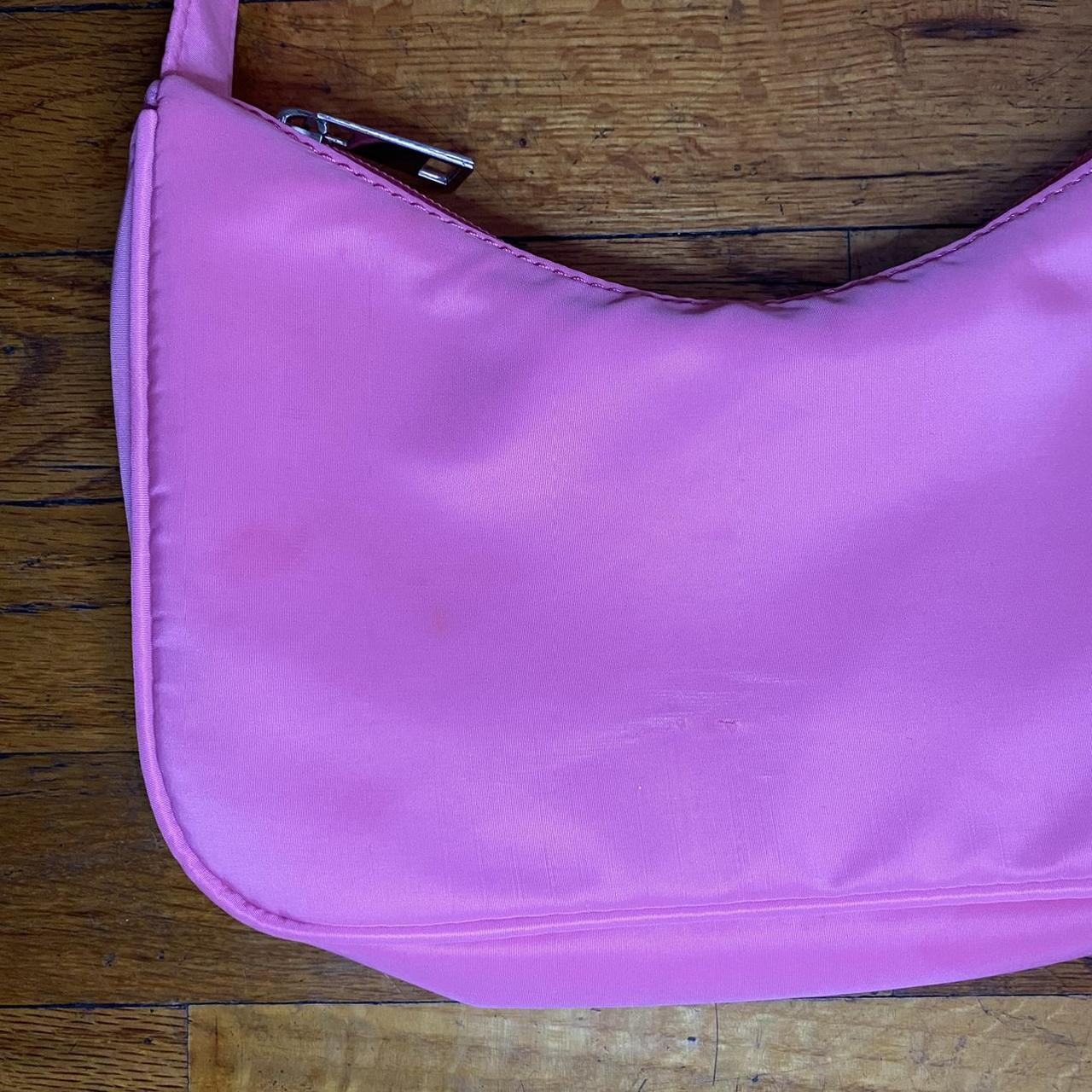 Pink nylon like material shoulder bag Cute bright... Depop