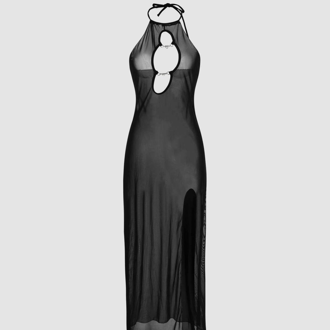 Shop Cider Black Sheer Bikini Cover Up (tags still... - Depop