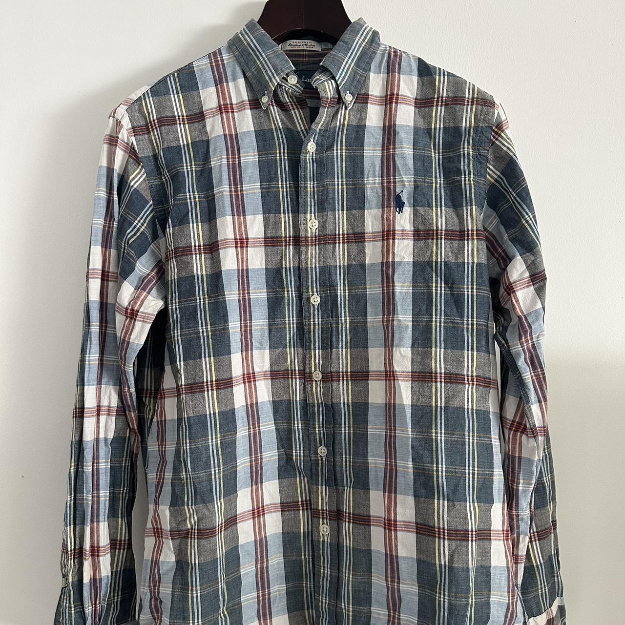 RALPH LAUREN BLEEDING MADRAS long sleeve flannel... - Depop