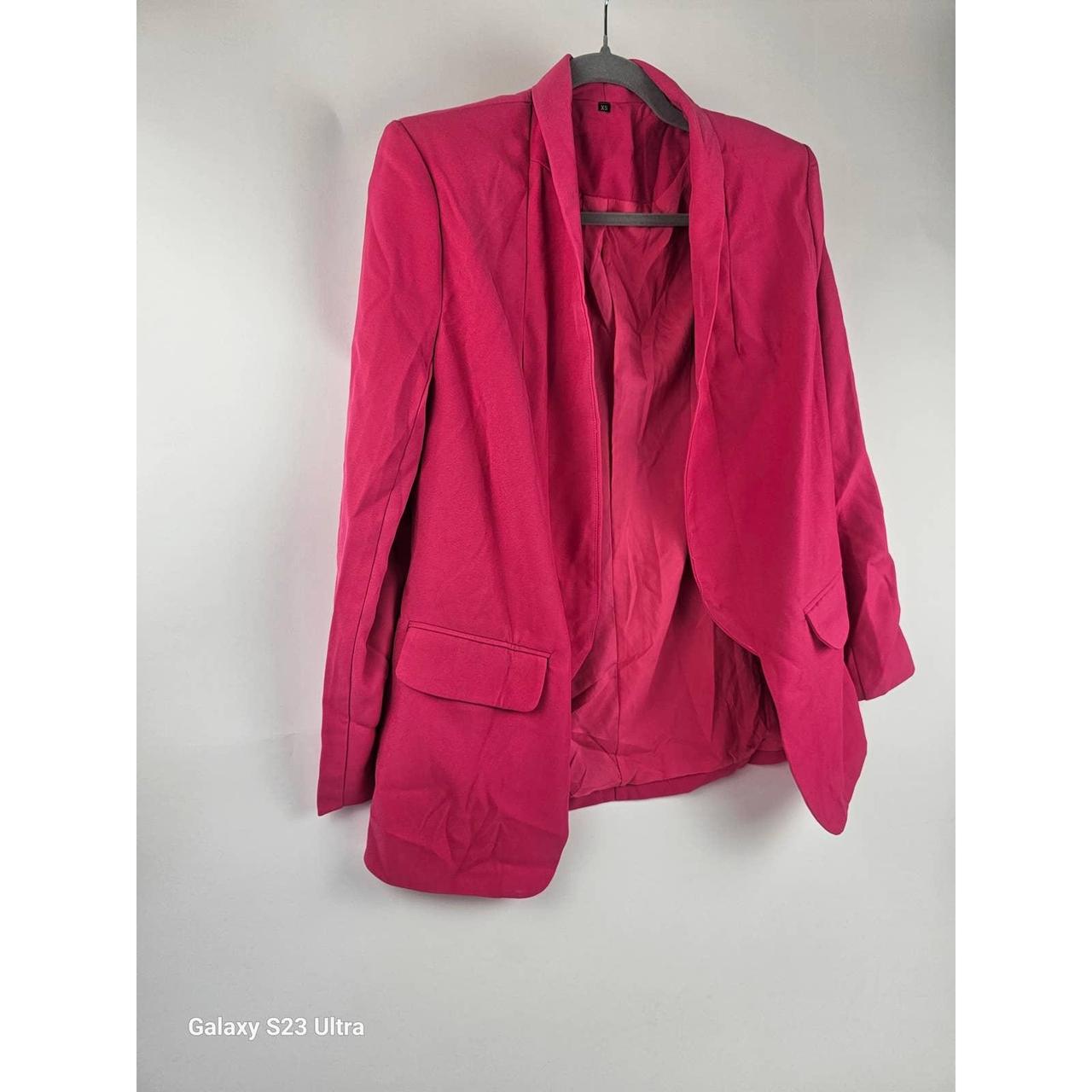 Women's hot pink blazer, szXS oversized open front, - Depop