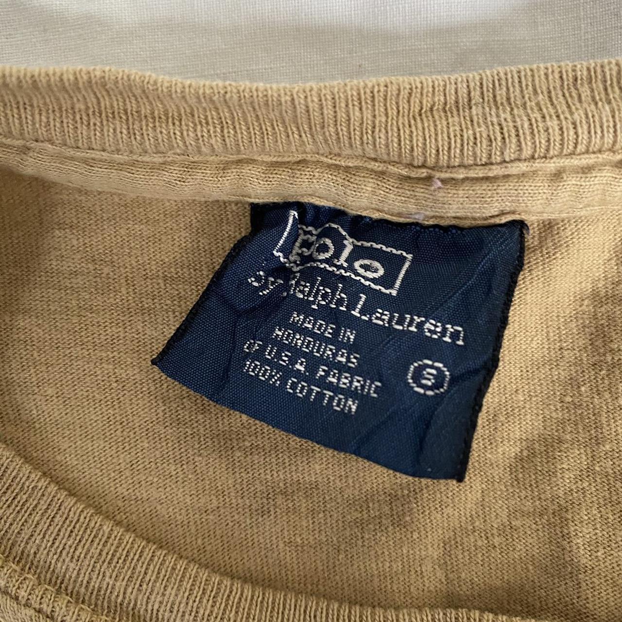 Small Ralph lauren polo long sleeve tan t shirt - Depop