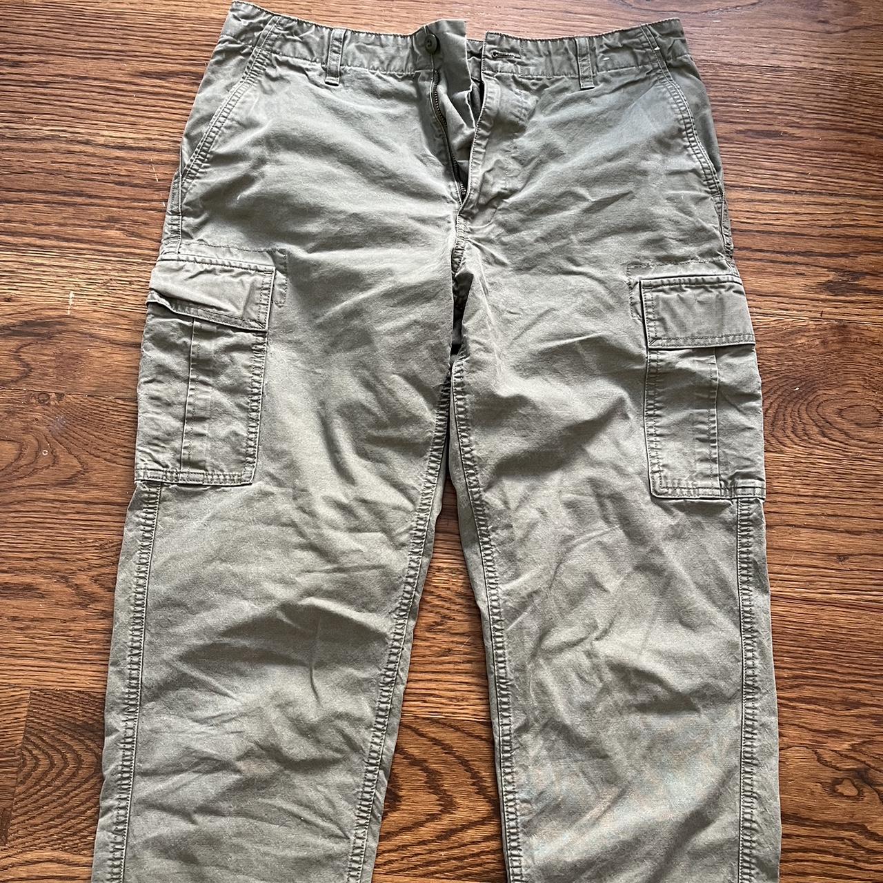 Uniqlo cargo pants. Army green color. Lightweight... - Depop