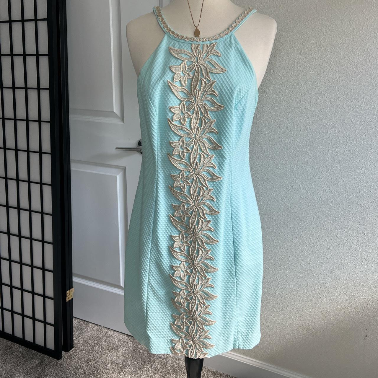 Size 8 Lilly Pulitzer Gold Trim Dress - Depop