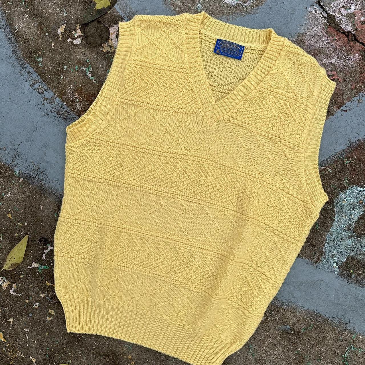 Vintage Pendleton Wool Knit Vest SZ L Made in USA Depop