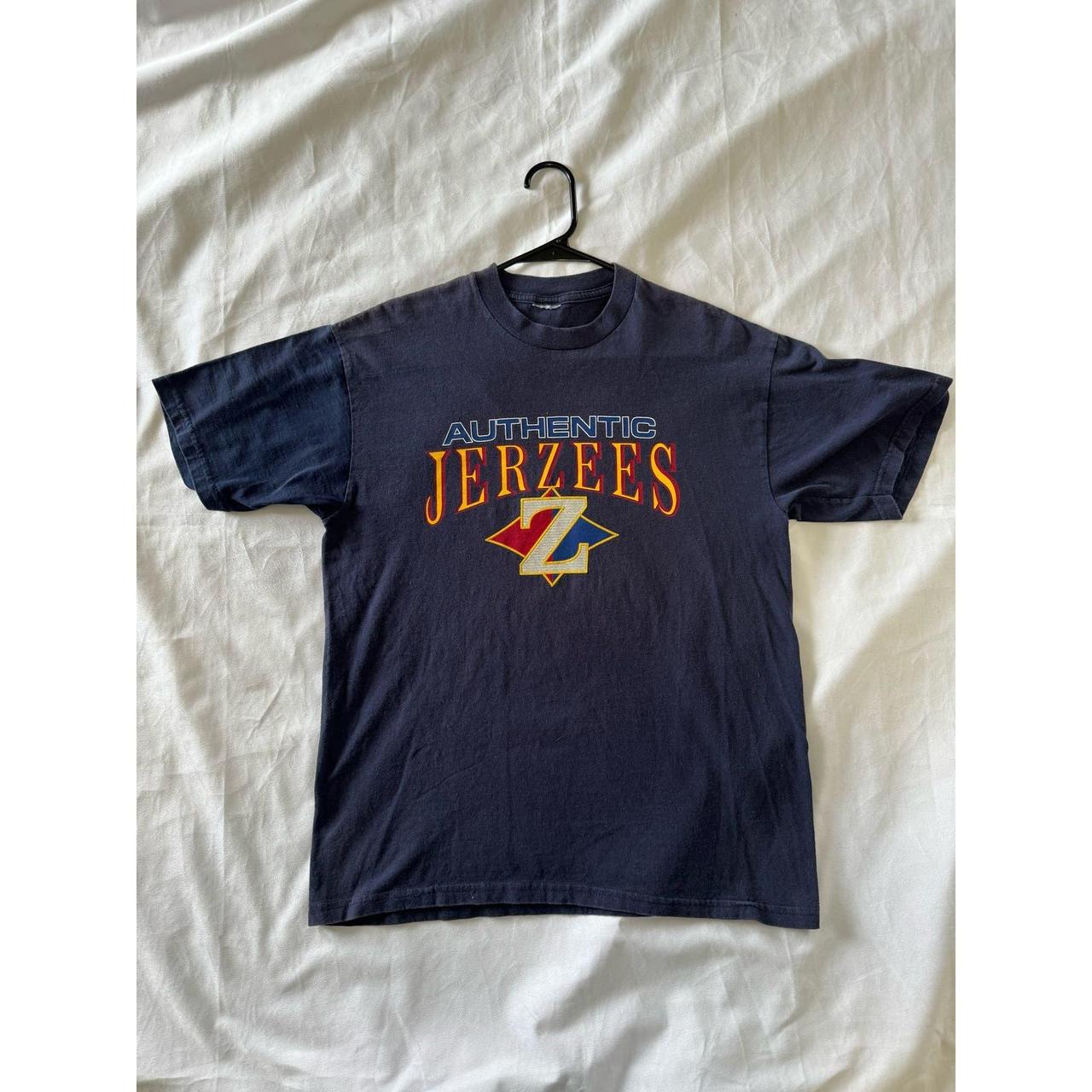 Vintage Y2K Authentic Jerzees logo TShirt Short... - Depop