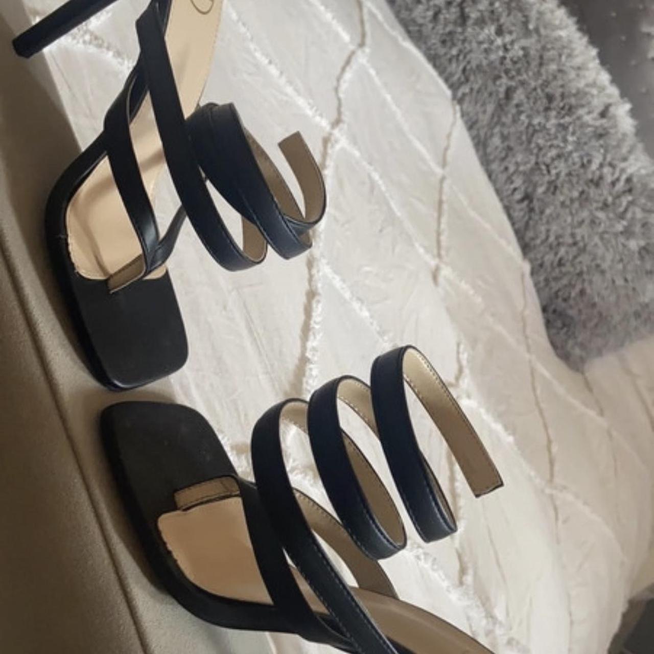 Black missguided size 5 heels, ankle tie up detail ,... Depop