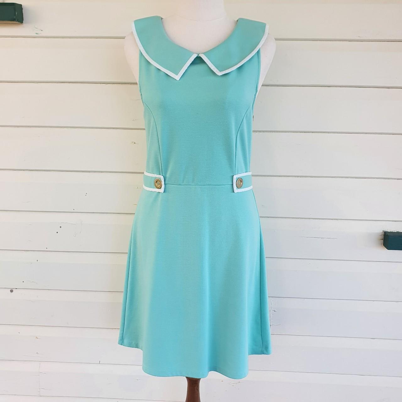 Dotti 60s style pastel mint green fit and flare... Depop