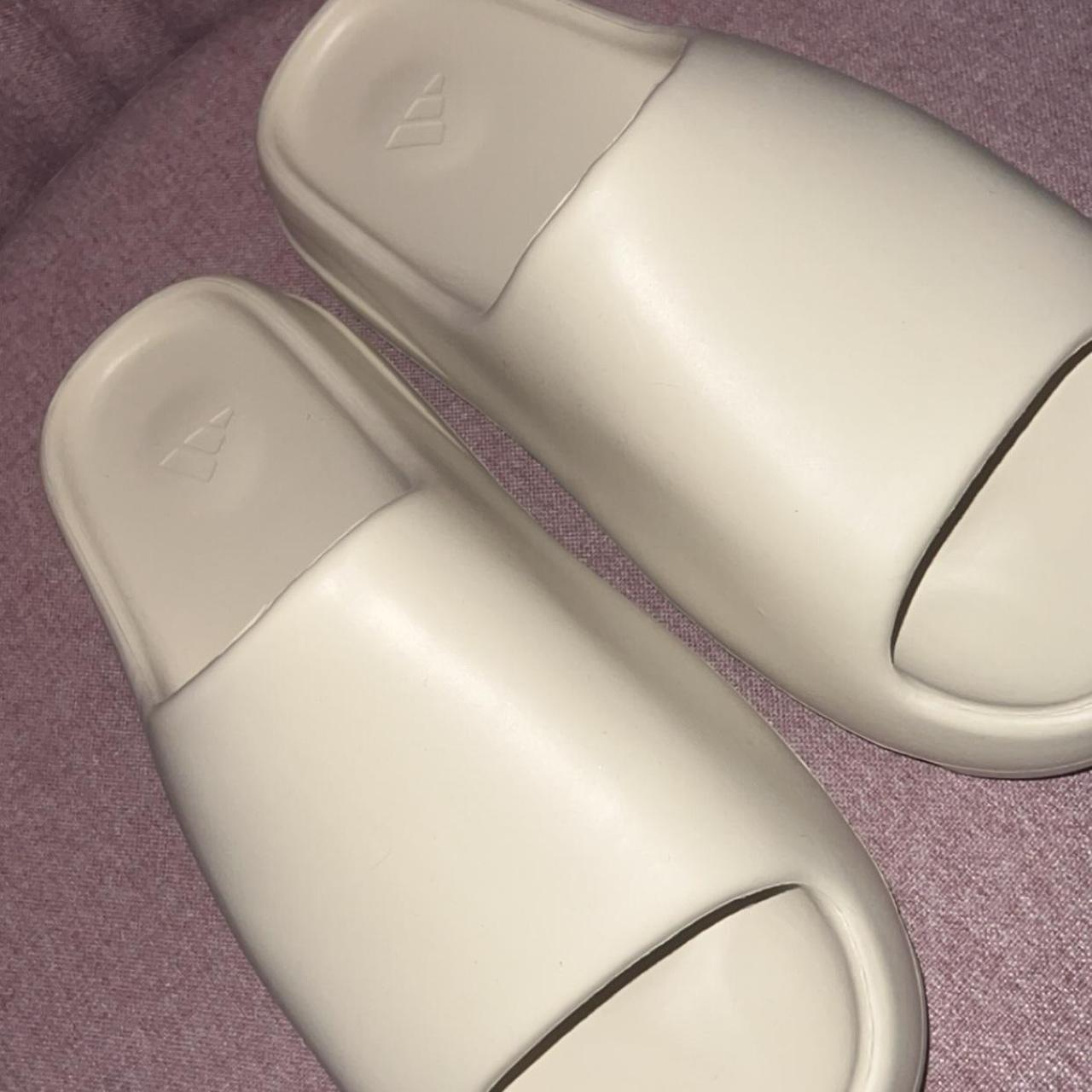 Yeezy Slides, beige color, size 10, will ship... Depop
