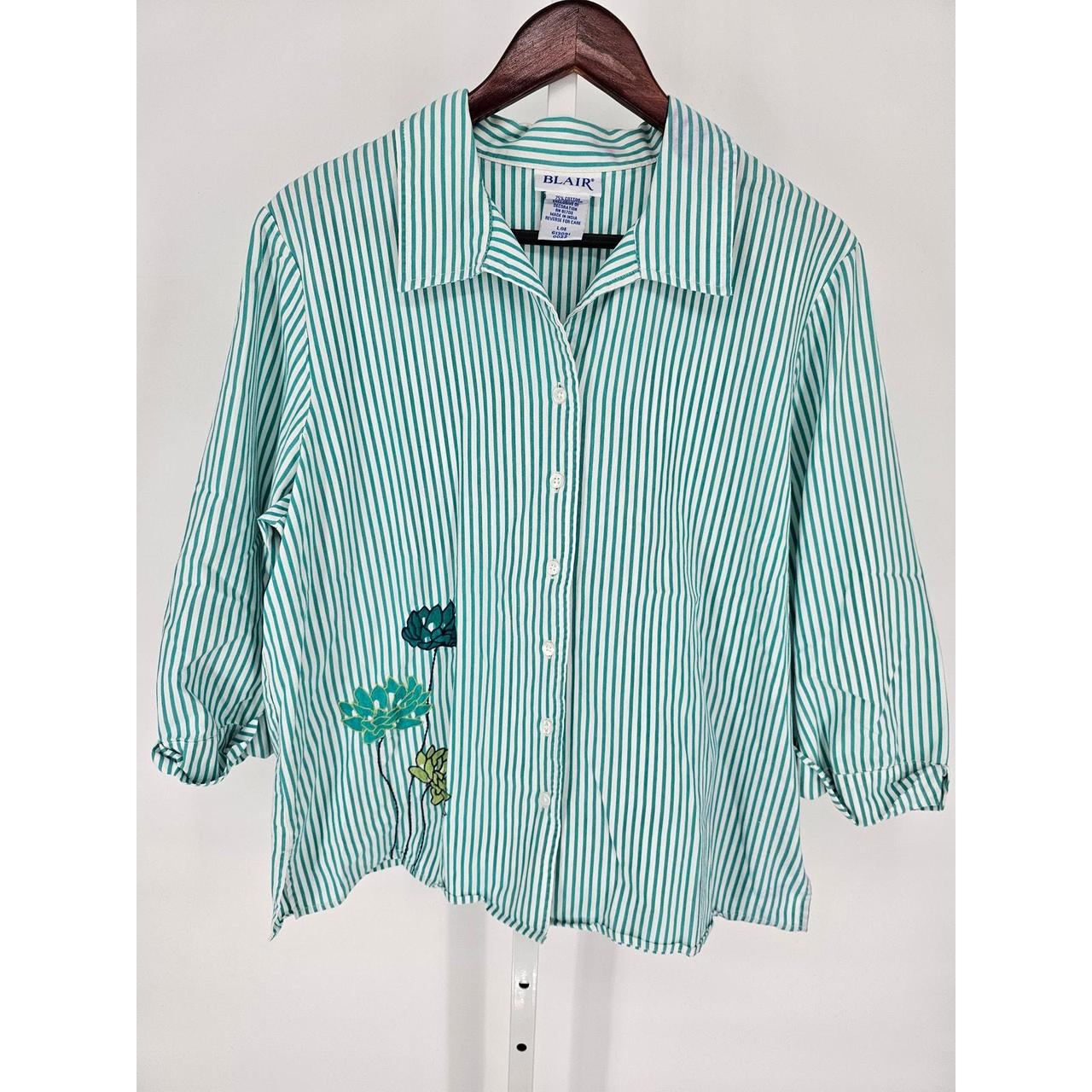 Blair green long sleeve blouse selling top Medium