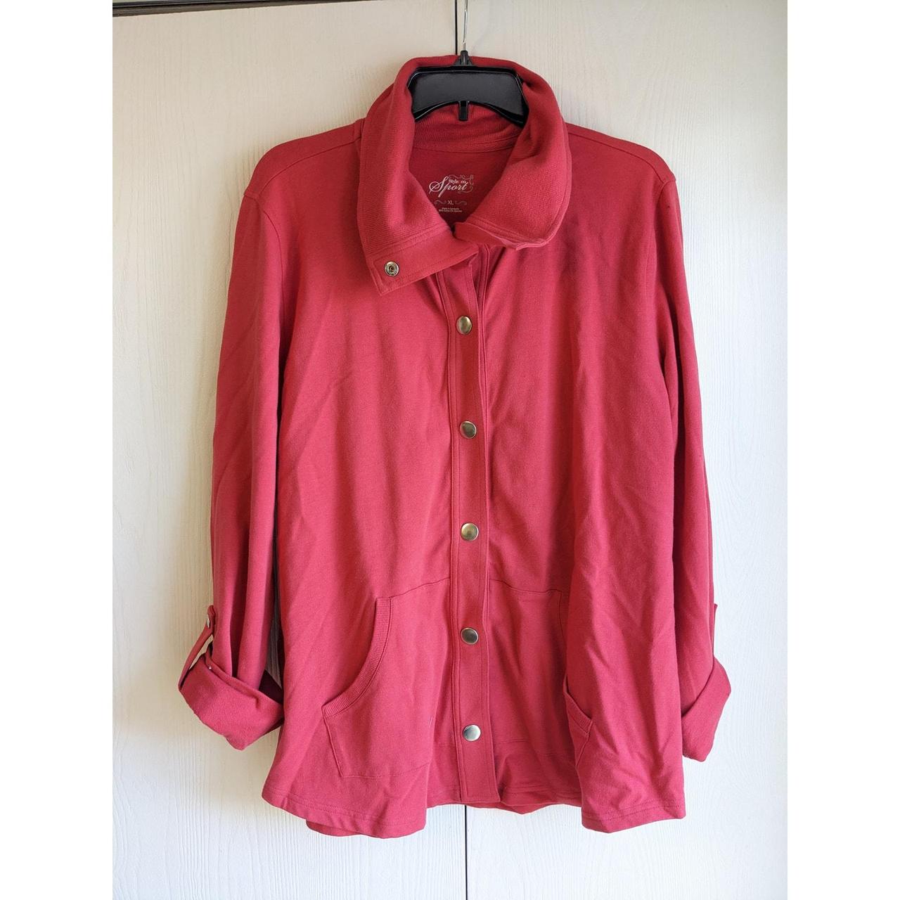 Women's Jacket - Red - XL – Style & Co. Sports Women's Red Snap-Front …