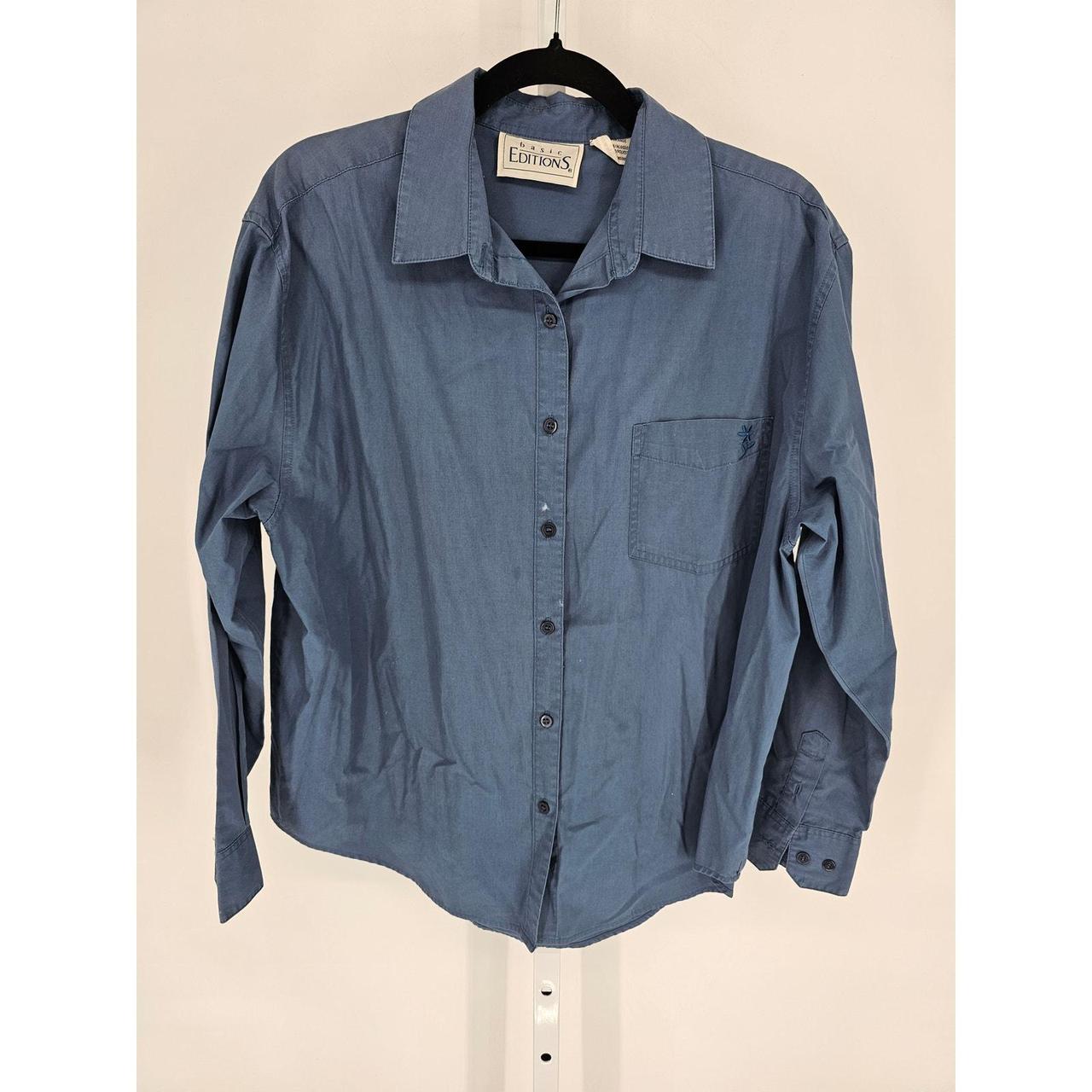Basic Editions Women's Blouse - Blue - L – Basic … - image 1