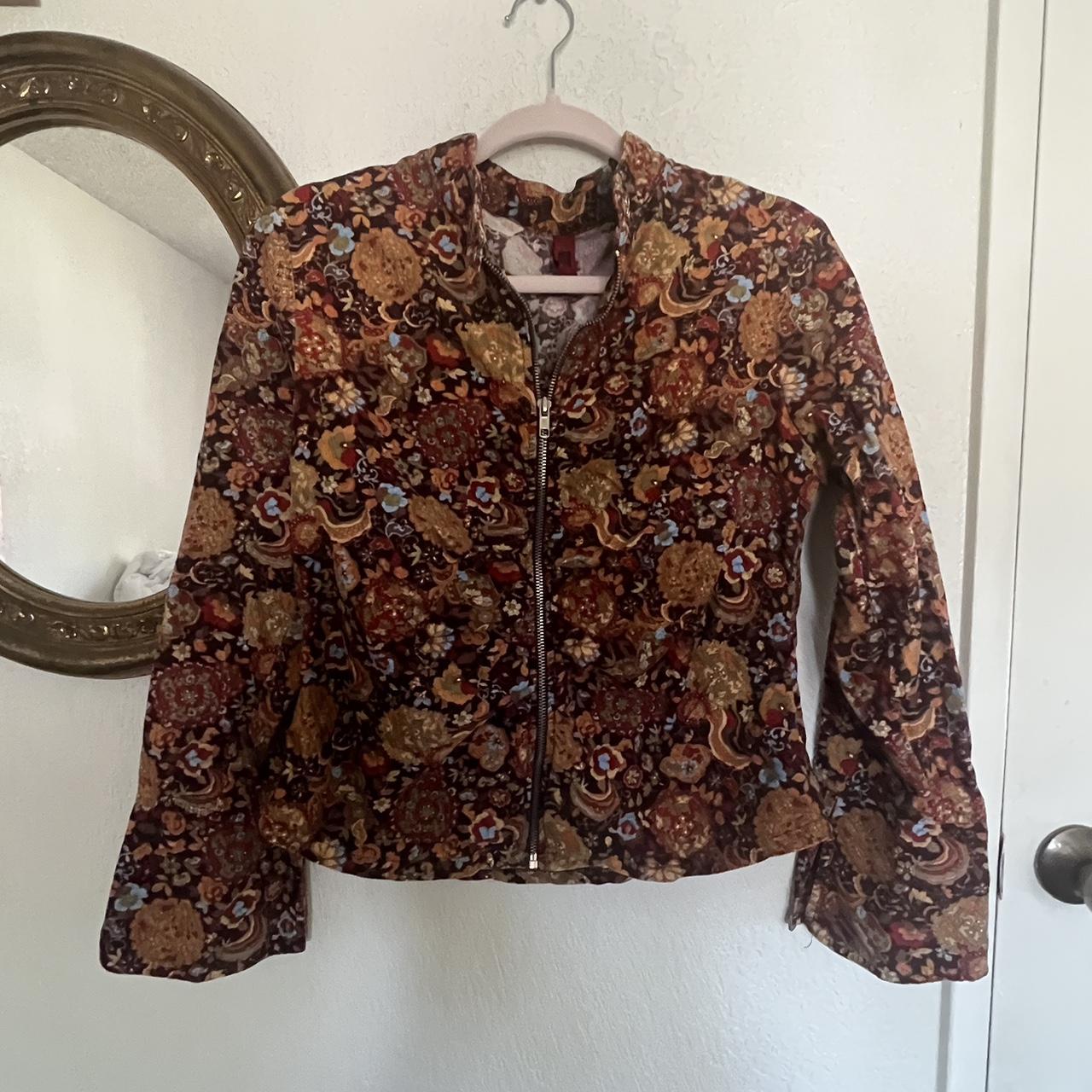 Women's Orange and Burgundy Top | Depop