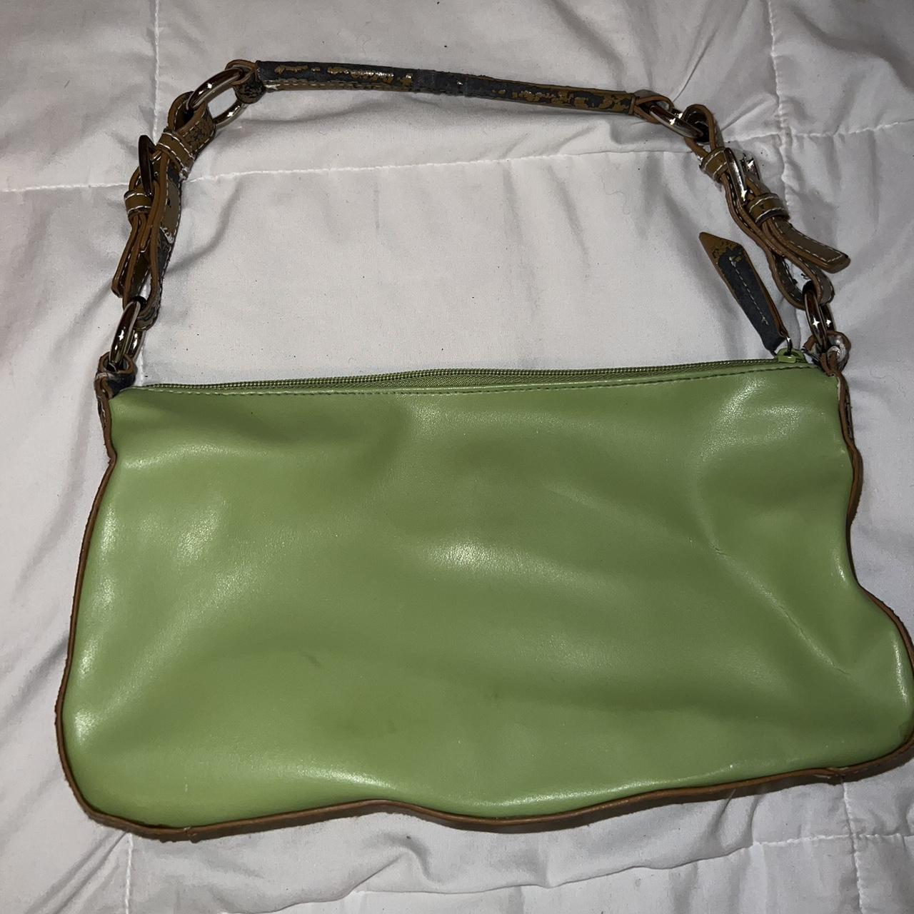 Green minicci shoulder bag💚 purse is peeling... - Depop