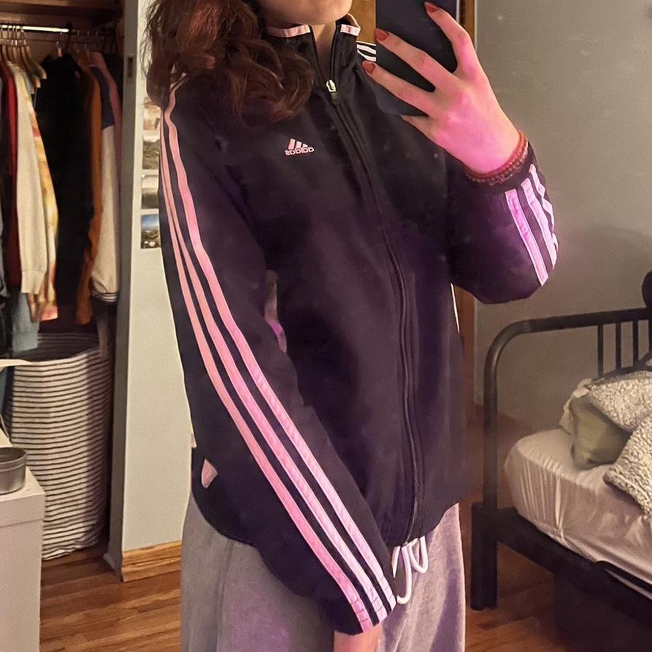 light pink adidas zip up!!! worn once. super cute... - Depop