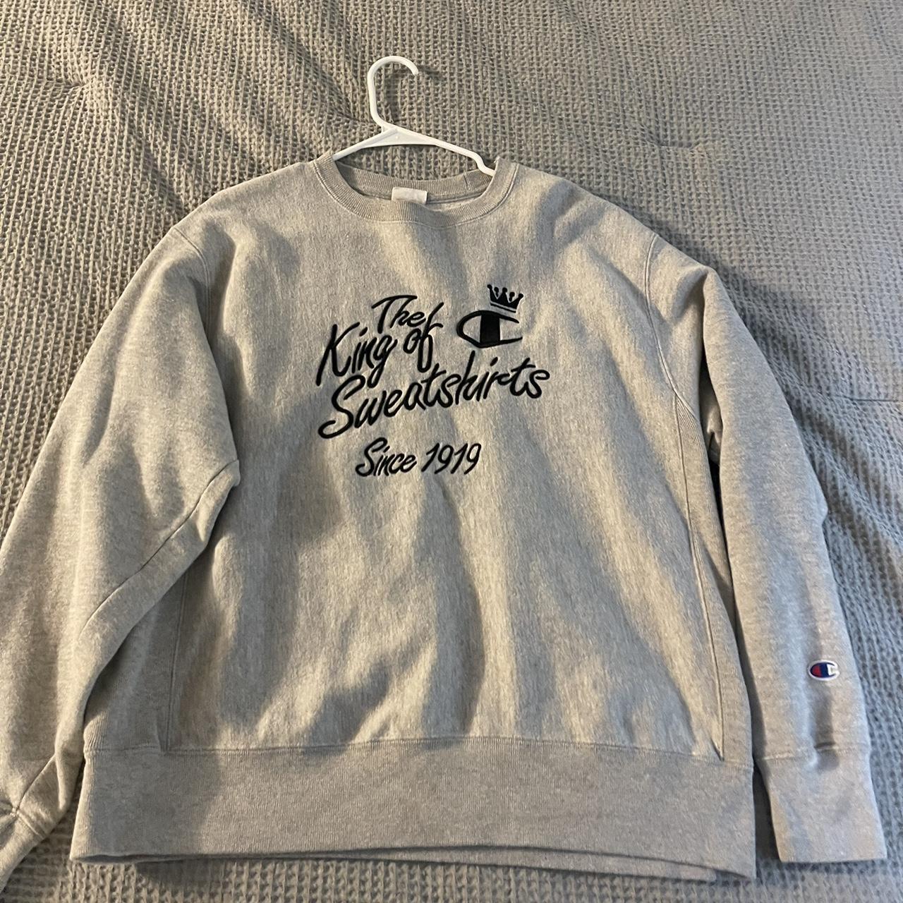 Large gray Champion king of sweatshirts crew neck