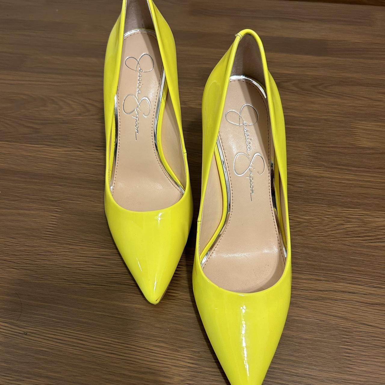 Neon yellow pumps Depop