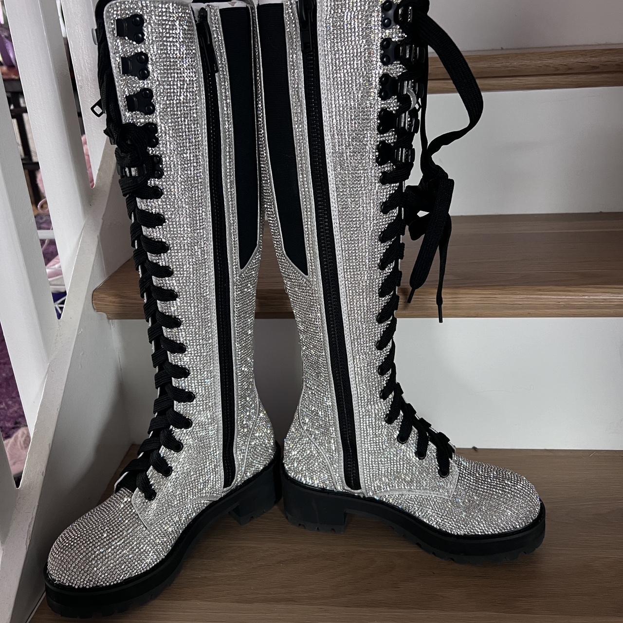 Icy bling brigade pocket hotsell combat boots