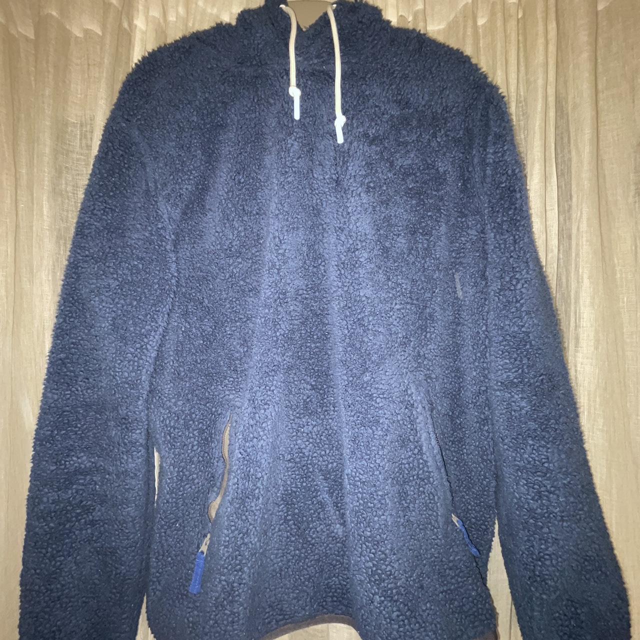 Navy blue fuzzy chubbies hoodie - Depop