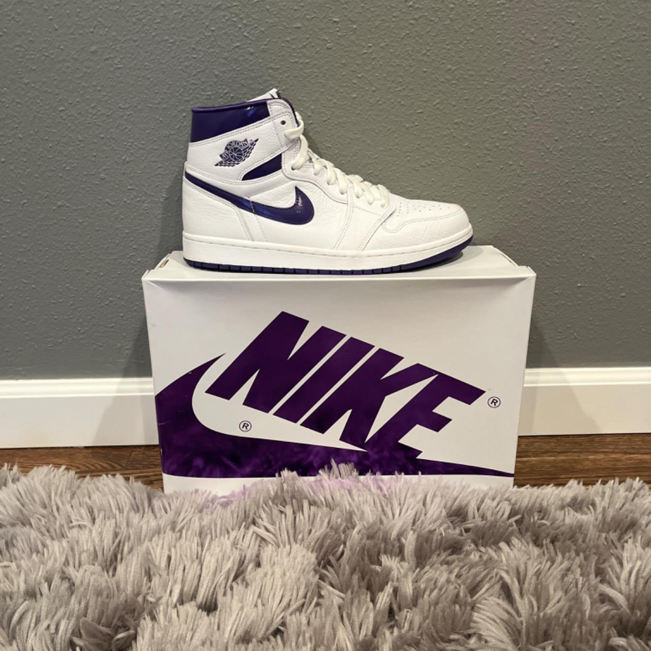Court Purple Jordan 1 retro Worn twice very new Depop Court Purple Jordan 1 retro Worn twice very new Depop