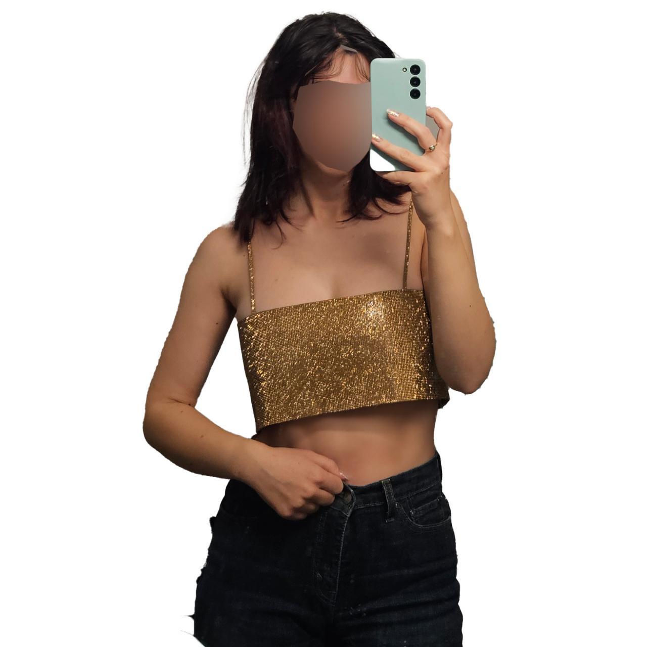 Clearance Zara Zara Gold Sequin Top Silver Sequin Maglia Zara