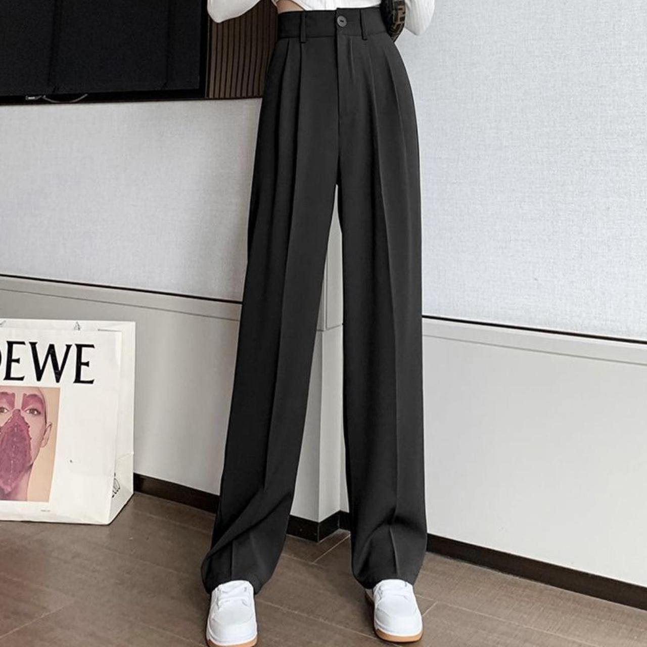 Brand new high waist wide leg black dress pants... - Depop