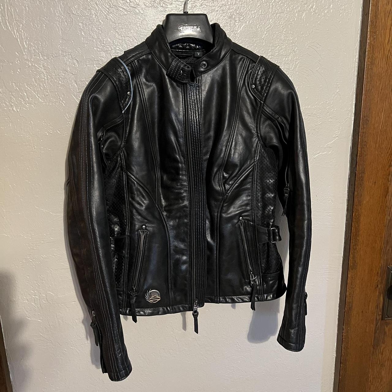 Rare Harley Davidson FXRG Black Leather Jacket - Depop