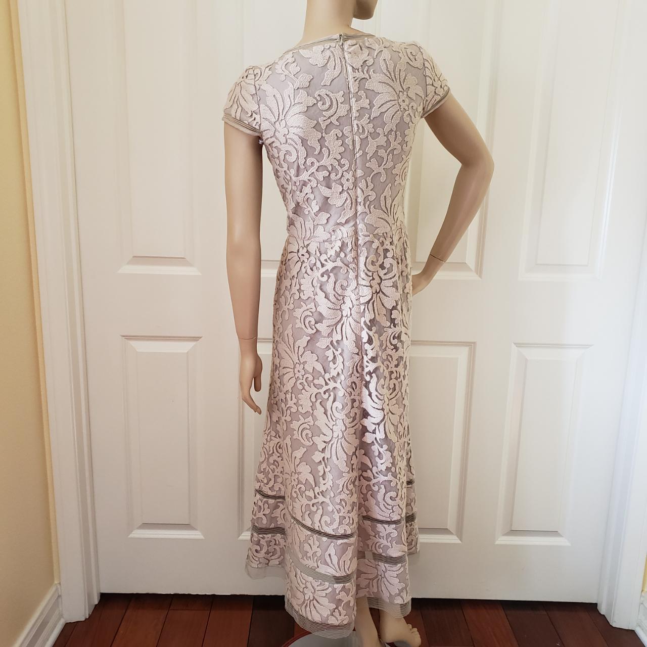 Tadashi buy Shoji Tan Cream Overlay Dress