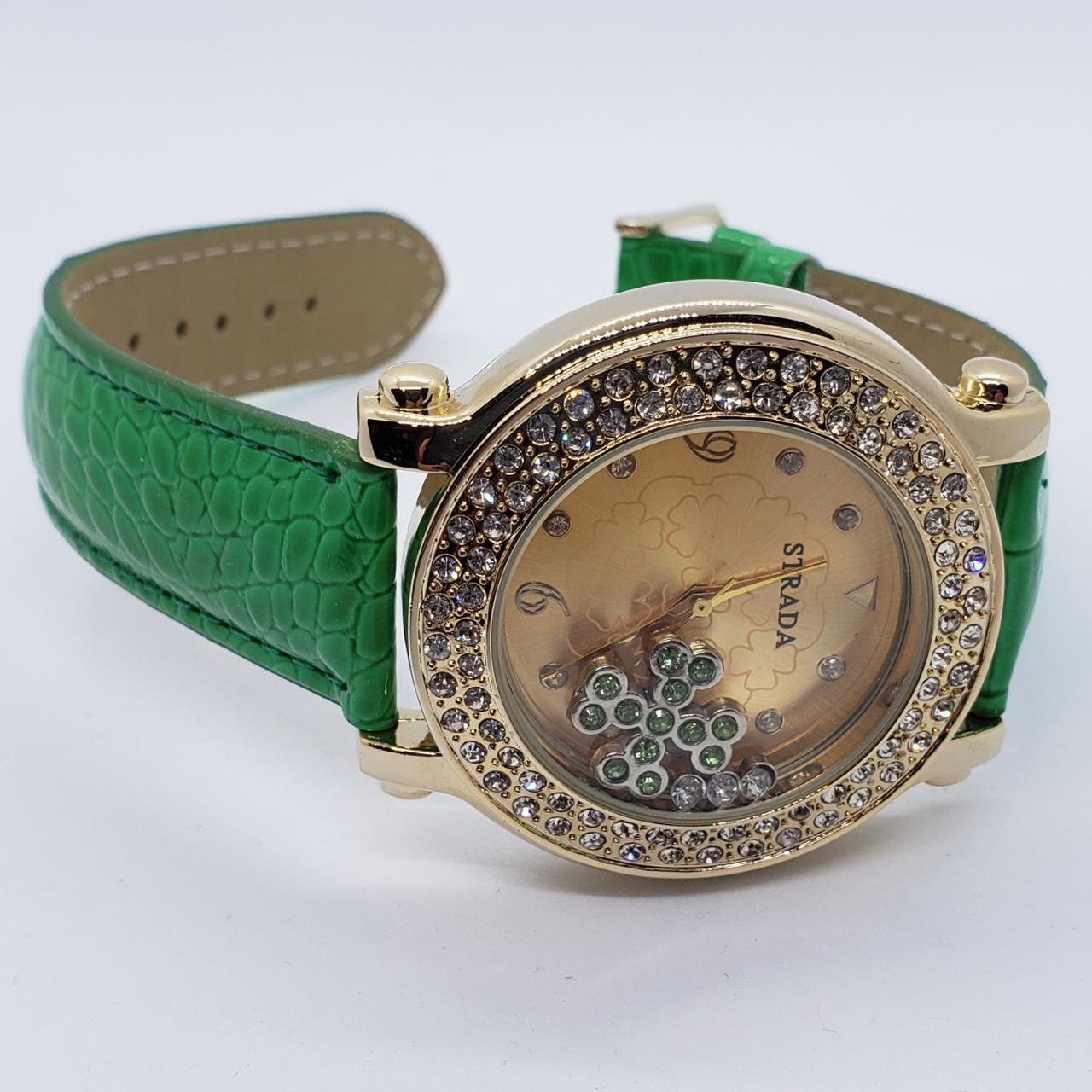 Strada Watch Four Leaf Clover Floating Crystals... - Depop