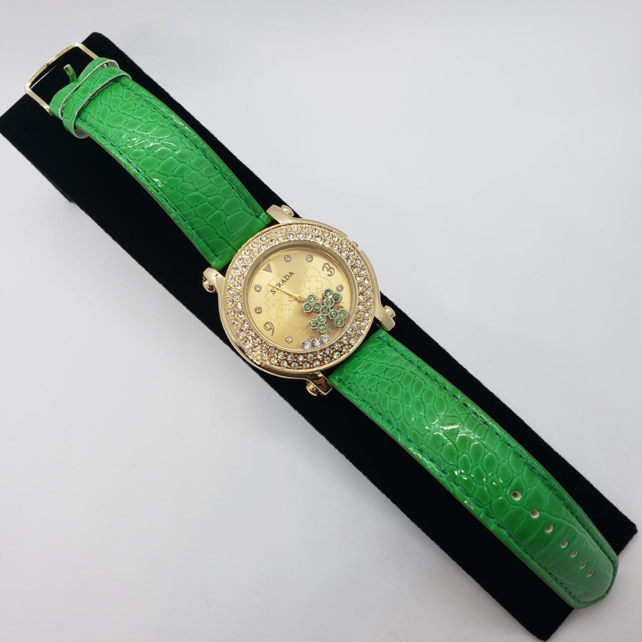 Strada Watch Four Leaf Clover Floating Crystals... - Depop