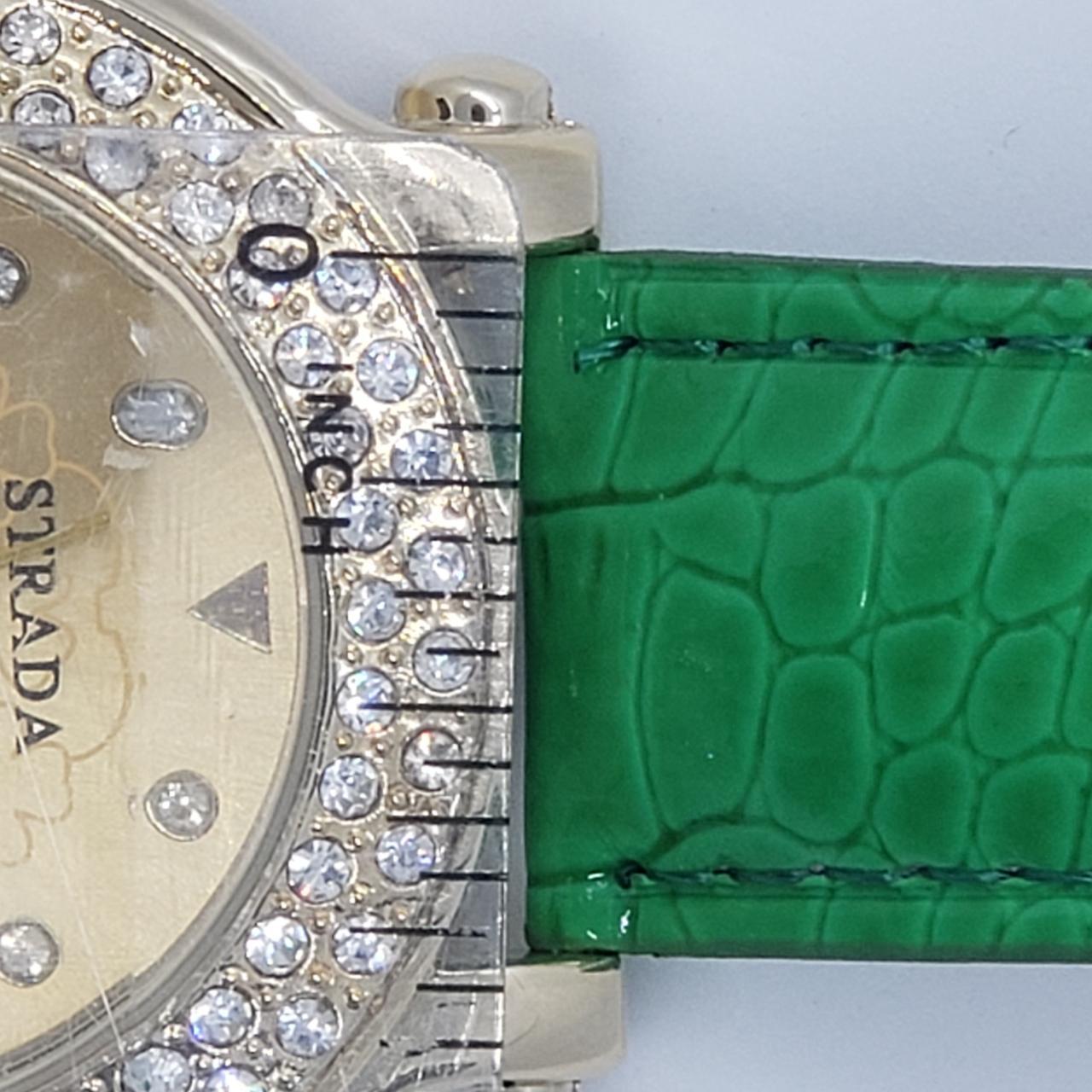 Strada Watch Four Leaf Clover Floating Crystals... - Depop