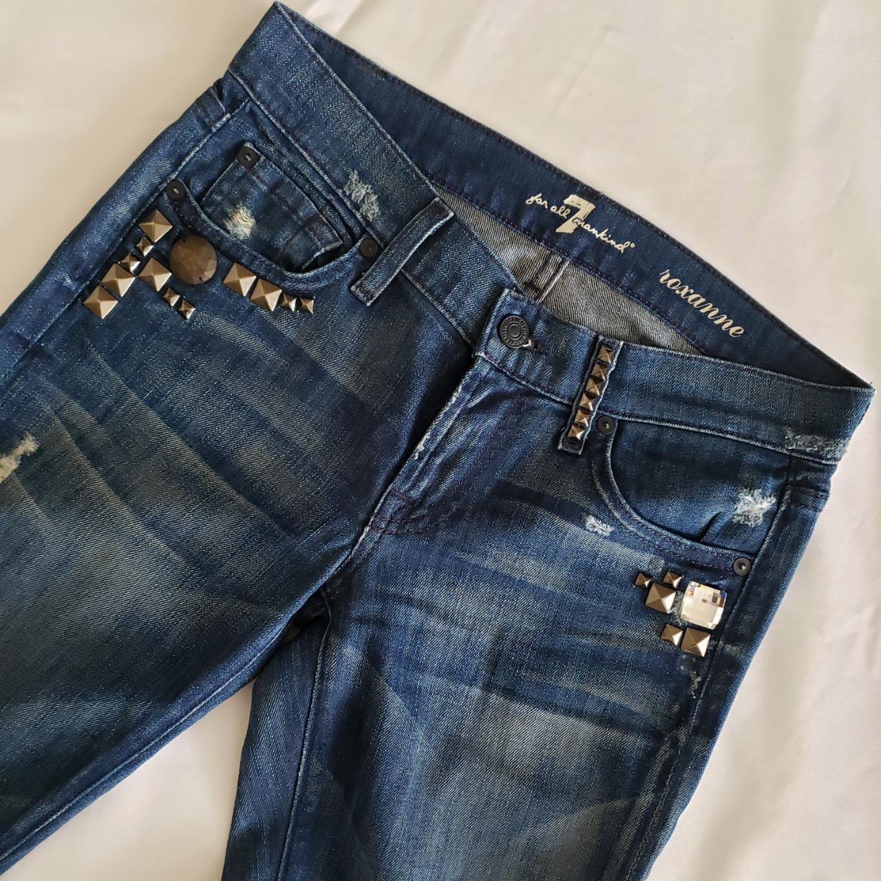 7 For All Mankind Roxanne Stud + Crystal Encrusted Rare on sale Jeans