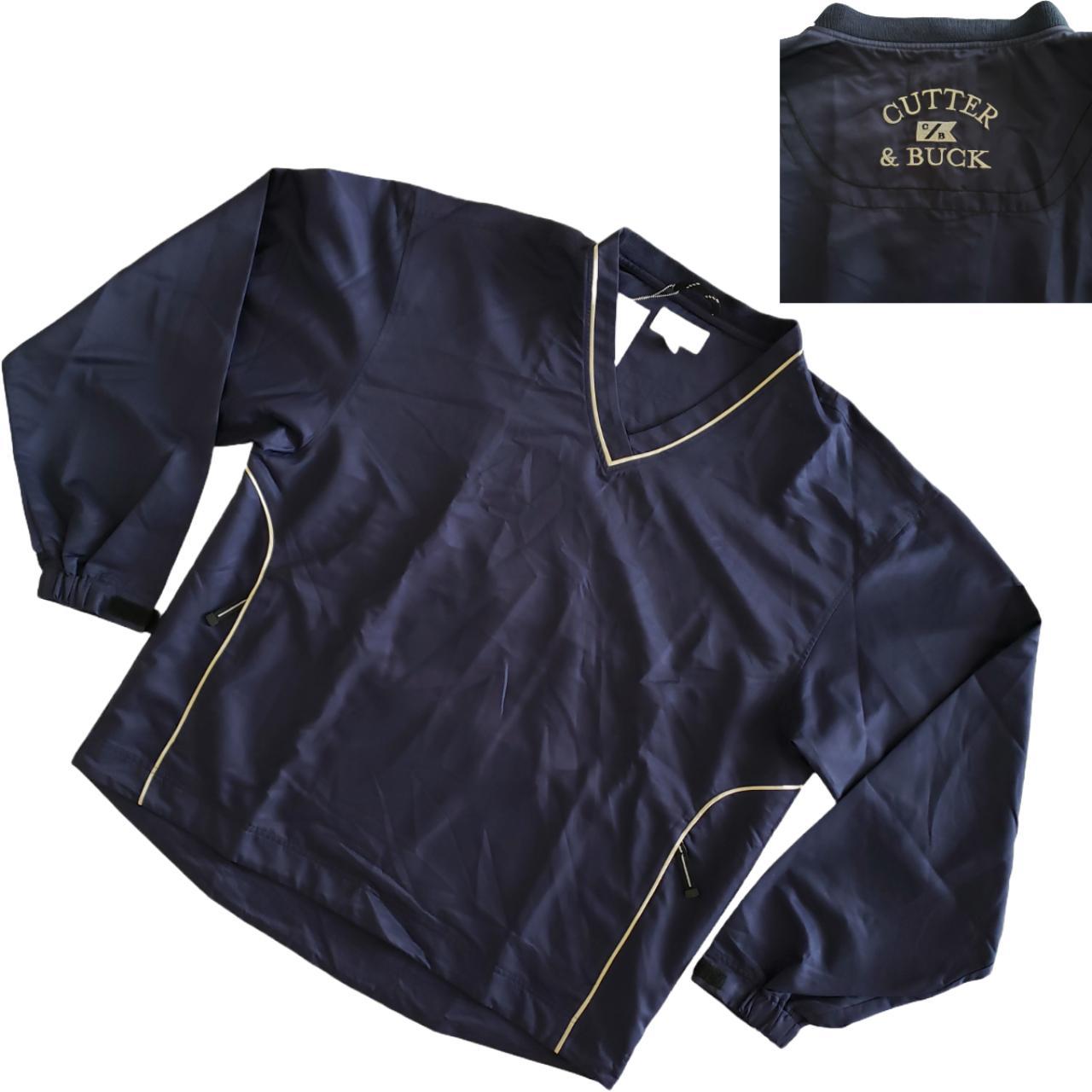 Cutter and Buck Golf Navy Pullover Zip Up Windbreaker Short store Sleeve Jacket- L