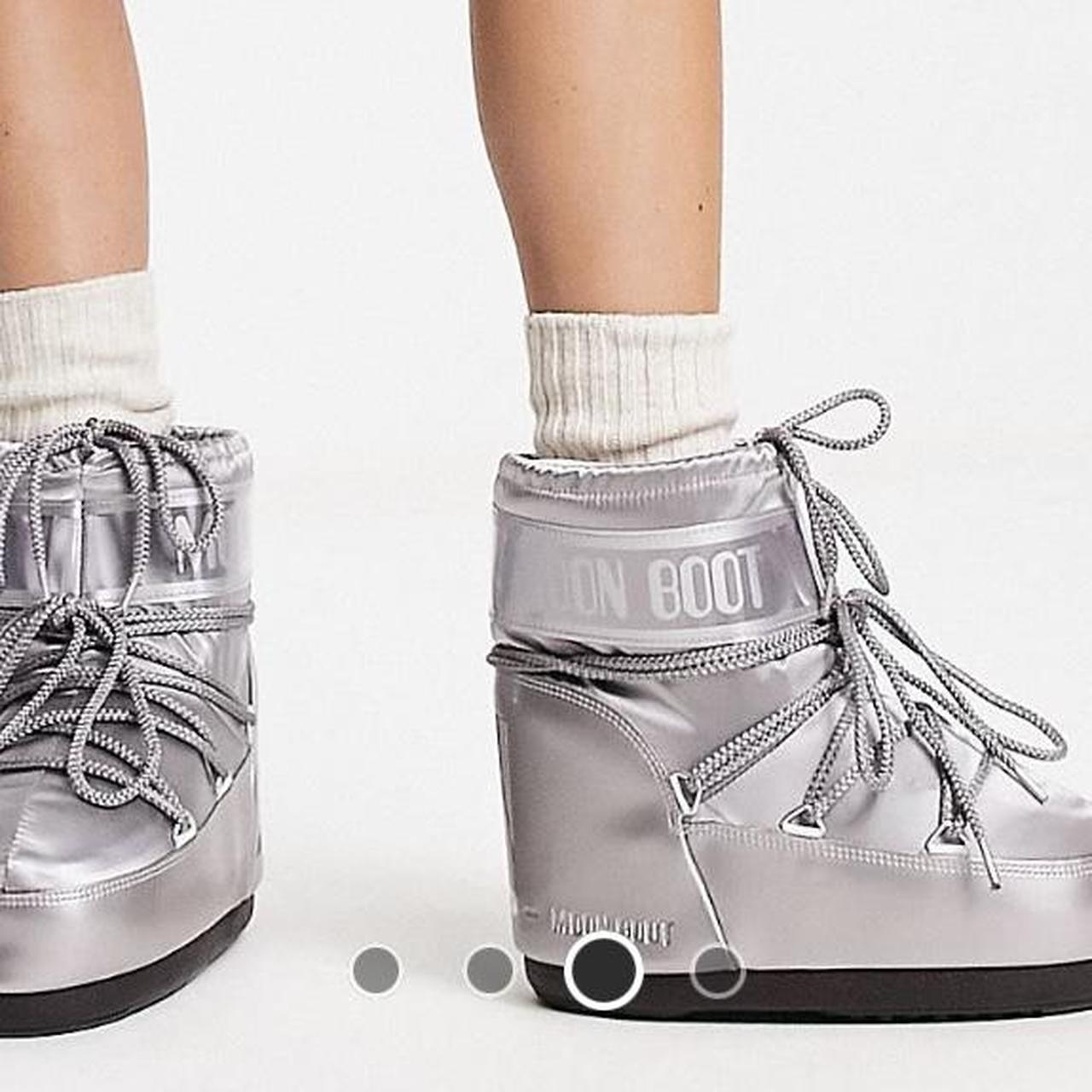 Moon boot classic discount low glance silver